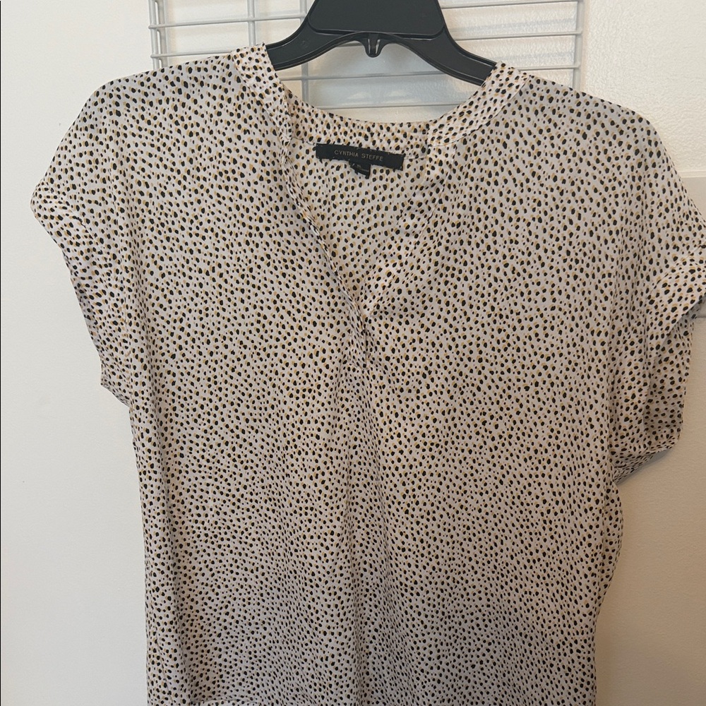Cynthia Steffe Black and White Polka Dot Blouse